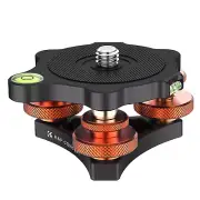 K&F Concept Camera Leveler Tripod Leveling Base Tri-Wheel Head for Photography