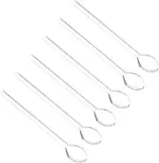 CLISPEED 6pcs Long Handle Stirring Spoons Heat Resistant Coffee and Tea Utensils Portable Dessert Scoops for Home Restaurant and Cafe Use