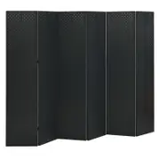 vidaXL 6-Panel Room Divider Black Steel Privacy Folding Screen Room Partition