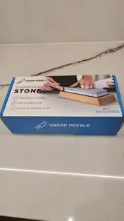 New Sharp Pebble Premium Whetstone Knife Sharpening Stone Nonslip 2 Side Grit