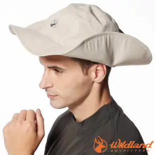 【荒野 WildLand】極限款 登山超輕抗UV防水透氣大盤帽子(透氣10000+) 遮陽帽/W2016-83 白卡其