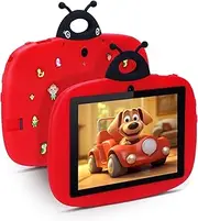 Tablet for Kids, 7 Inch Tablets for Kids 3-7 Years, 4GB RAM, 32GB ROM Toddler Tablet, Learning Tablet for Boys and Girls, Supports Iwawa, Bluetooth, HD Screen Display, Red