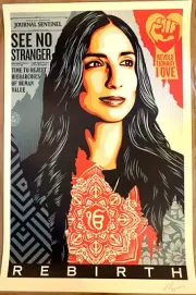 SIGNED Shepard Fairey Valarie Kaur Rebirth Poster 24 x 36 Reframe Obey Giant