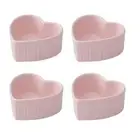 4Pcs Ramekins Set Dessert Bowls Oven Safe Ceramic Ramekin Bowls Heart Shaped