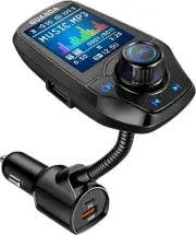 Bluetooth FM Transmitter in-Car Wireless Radio Adapter Kit W 1.8" Color Displ...