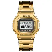 1456 Led Chronograph Countdown Alloy Case Stainless Steel Waterproof Digital Watch Men Watch