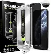 TQLGY Privacy Screen Protector for iPhone 11 Pro Max/XS Max, 28°Anti-Spy 9H Tempered Glass, Auto Dust-Removal Installation, Full Coverage Protection, Anti-Scratch, Anti-Fingerprint, Bubble-Free