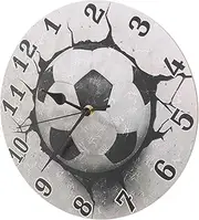 Abaodam Modern Football Wall Clock Silent Non Ticking Decorative Clock with Roman Numerals Stylish Home Decor for Bedroom Living and Office