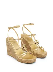 GUESS Women's Gold Felia Wedge Heels Size: 9