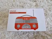 New In Box Coca-Cola Vintage Style Am/FM Mini 6" x 3" Radio