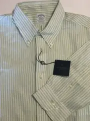 NWT New Brooks Brothers Men's Irish Linen Shirt Long Sleeve Button Regent Stripe
