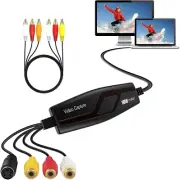 VHS to Digital Converter Video Capture Card RCA to USB for PC Mac Camcorder