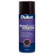 Dulux 300g Metalshield Epoxy Enamel Spray Paint Flat Black - 2pk