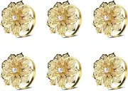 6X Napkin Ring Paper Clip Table Decor Long-Lasting Stainless Steel Decorative Sweet Gift Restaurant Napkins Holder, Gold