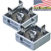 2x Solid State KBPC5006 Power Bridge Rectifier 50A 600V Metal Case Diode Bridge