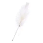 Feather Pen, Ostrich Vintage Feather Quill Pen 1mm Black Ink Pen, White