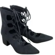 New in box Coconuts by Matisse Sonia Black Lace Up Booties, Size 6M