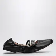 [ROGER VIVIER] Black Nappa Ballerina With Straps 40 IT Black