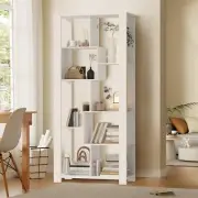 Oikiture Bookshelf Display Shelf Storage Cabinet Stand Organiser Bookcase White