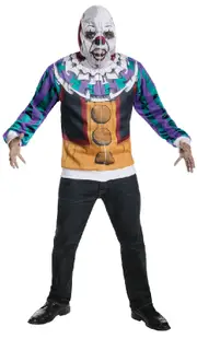 Mens IT Movie Pennywise Dancing Clown Scary Halloween Hoodie Mask Horror Costume