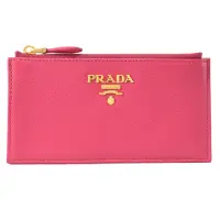 在飛比找momo購物網優惠-【PRADA 普拉達】經典LOGO小羊皮信用卡名片手拿包零錢