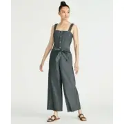 Rachel Roy Size 10 Bryde Polka Dot Wide Leg Jumpsuit Belted Sleeveless Classic