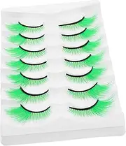 FRCOLOR 7 Pairs Patrick False Lashes Jumbo Curl Eyelashes for Dramatic Party Looks Reusable Stage Makeup Easy Application for Halloween and Masquerades