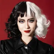 White And Black Women Gradient Grey Pink Blonde Synthetic Hair Wavy Wig Wigs Long Hair wig AU