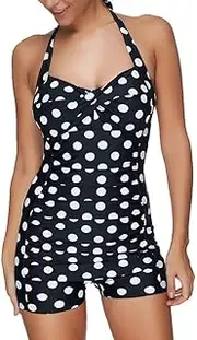 [Generic] Swimsuit with Underwire Bra Support Swim Romper in Bra in Bra and Leggings Swim Romper in Bra Swim Romper Swim Suites Womens Plus Size Bottoms (Black-e, M)