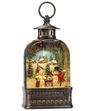 Christmas Snow Globe, Snowman Lighted Snow Globes Lantern with Music & Timer ...