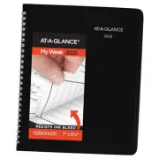 2025 Planner, Weekly, 7" x 8-3/4", Medium, Column-Style, DayMinder, Black
