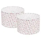 2Set 12x8" Drum Lamp Shade Assembly Linen Lampshade for Table Floor Lamps Floral