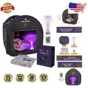 My Cozy Corner: Blackout Play Tent for Kids with Light-Up Fiber Optics & Blanket