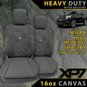 Nissan Navara NP300 Series 3 & 4 XP7 Heavy Duty Canvas 2x Front Seat Covers (In Stock)