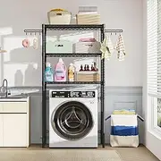 3-Tier Over The Washer and Dryer Storage Shelf, Laundry Room Storage Organizer Rack with Adjustable Height Shelves Shelving Units for Laundry & Bathroom