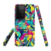 For Samsung Galaxy S21 Ultra Tough Protective Cover, Abstract Strokes