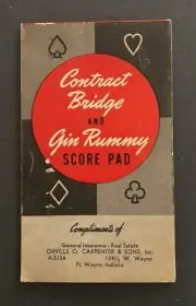 Contract Bridge Gin Rummy Score Pads Vintage