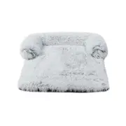 Shaggy Faux Fur Sofa Bed (Gradient White/Grey) - Large