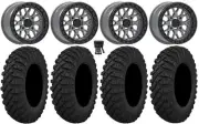 Valor V07 Beadlock 15" Wheels Graphite 32" Crawler XP Tires Renegade Outlander