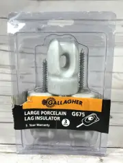 Gallagher Large Porcelain Lag Insulator w/ Lag Bolt G675 3pp Electric Fence NOS