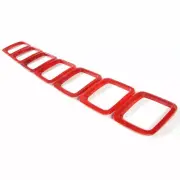 For Jeep Guider 2017-2020 ABS Red Medium Grid Embedding Ring Decoration 7PCS