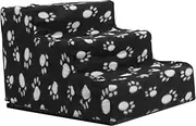 Hohopeti Pet Play Stairs Dog Ramp for Car Puppy Stair Dog Stairs Small Pets Dogs Car Seat Puppy Ladder Cane Small Animal Ladder Pet Playing Stair Foam Pet Stairs Feeder Kennel Black Flannel