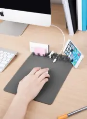 Pallo Pokey Multi-Functional Mouse Pad Cable-Phone-Card Management in Dust Grey