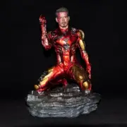 Marvel Endgame Tony Stark Iron Man Mark85 Finger Snap Light statue figure(24cm)