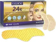 VRAIKO Under Eye and Forehead Wrinkle Patches Duo, Collagen Hyaluronic Acid and Camellia Extract Facial Patches for Forehead Lines, Puffy Eyes, Dark Circles Bags and Revitalization