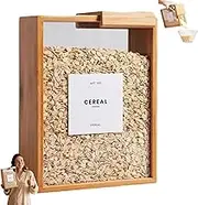 Wooden Acrylic Cereal Box, Wooden Cereal Storage Box, Clear Moistureproof Rice Storage Container with Slide Lid, for Grains Snacks Dry Goods, Large capacity, Moistureproof (A)