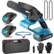 Mini Chainsaw Cordless 6 Inch, Portable Electric Handheld Chainsaws with 2 Ba...