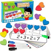 Coogam Magnetic Ten-Frame Set, Math Manipulative EVA Number Counting Games, Montessori Educational Toy 3 4 5 Year Old