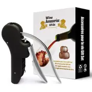 GGP Black Ergonomic Lever Action Corkscrew Wine Opener With Foil Cutter