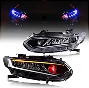 Headlights Demon Eyes Led Headlamps Projector Start-up Animation With A Splash Of Blue Assembly Compatible With Accord 2018-2022